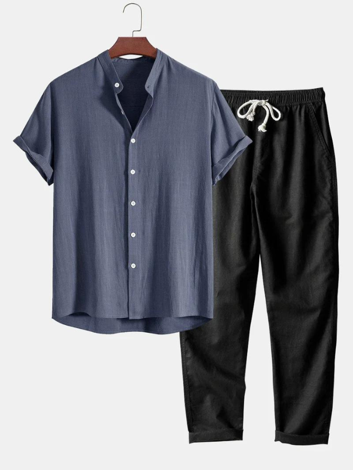 Herren Leinenhose Kurzarm Sommer