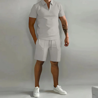 Herren Poloshirt Shorts Set Sommer