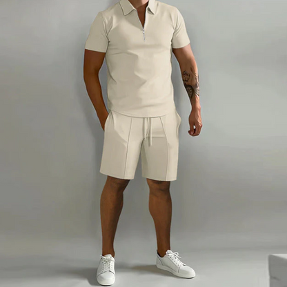 Herren Poloshirt Shorts Set Sommer