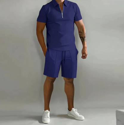Herren Poloshirt Shorts Set Sommer