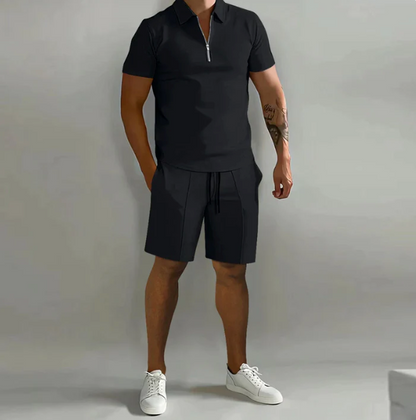 Herren Poloshirt Shorts Set Sommer - IdealeKleiden