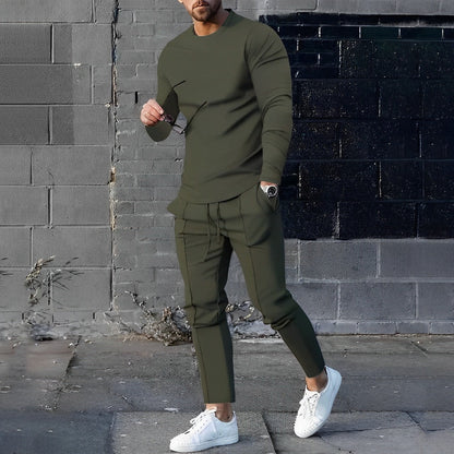 Herren Casual Hose Set mit Kordelzug Bequem