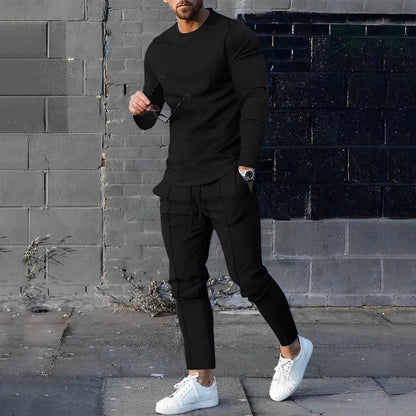 Herren Casual Hose Set mit Kordelzug Bequem