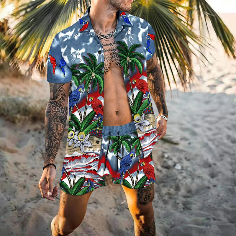 Herren Sommer Set Kurzarmshirt und Shorts