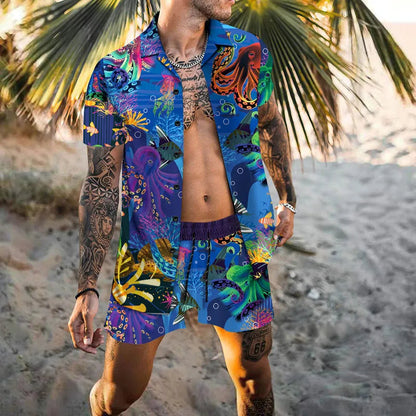Herren Sommer Set Kurzarmshirt und Shorts