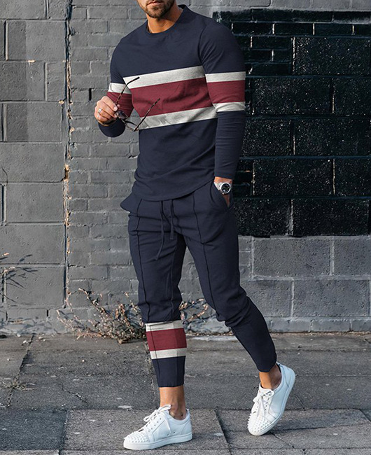 Bequemer Jogginganzug Herren Langarm Set - IdealeKleiden