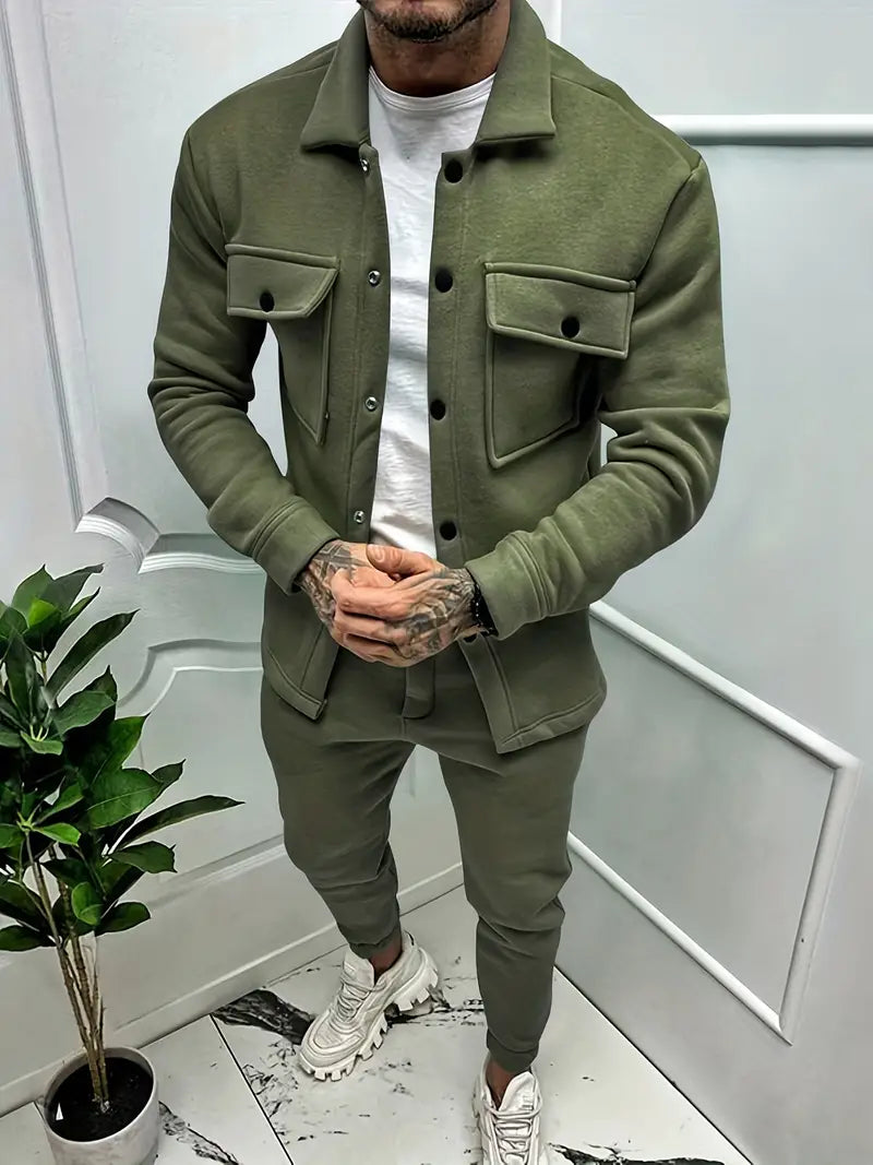 Herren Langarm Hemd Set Modern Style