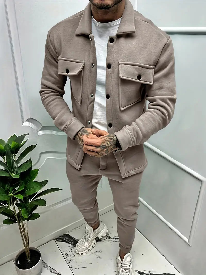 Herren Langarm Hemd Set Modern Style