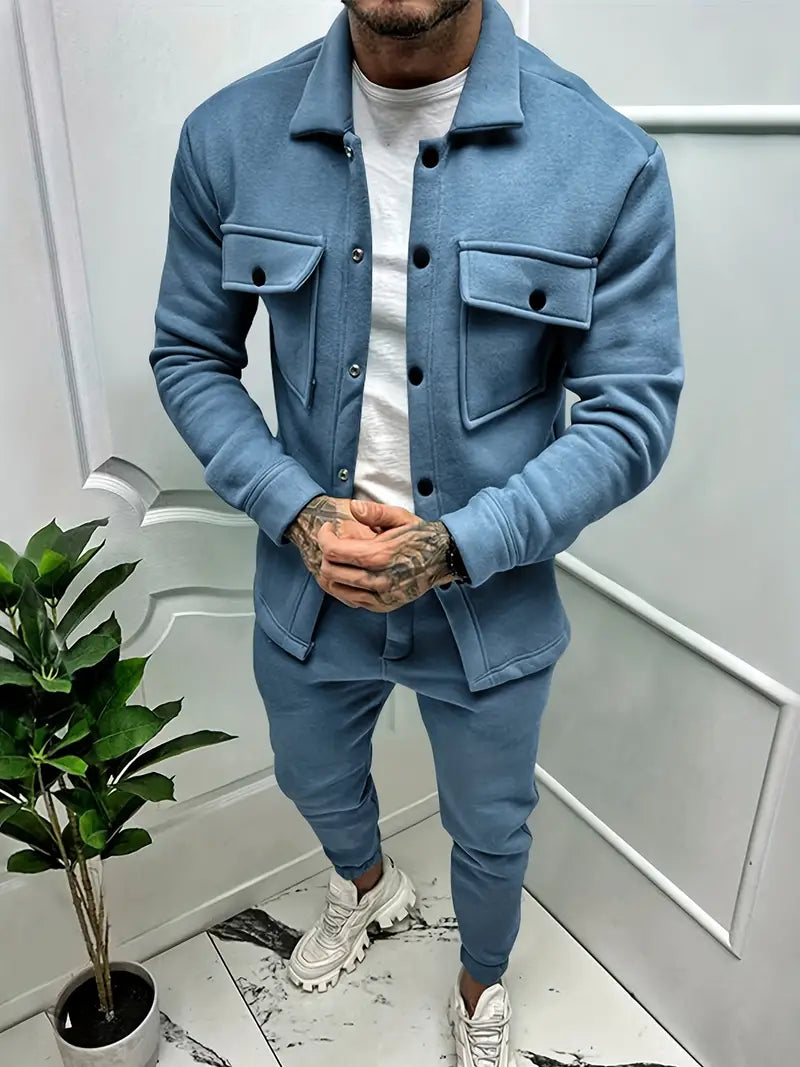 Herren Langarm Hemd Set Modern Style - IdealeKleiden