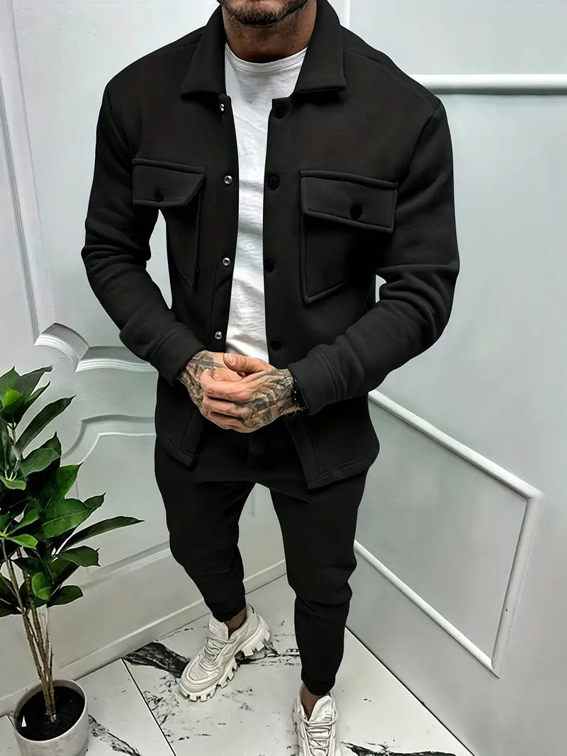 Herren Langarm Hemd Set Modern Style
