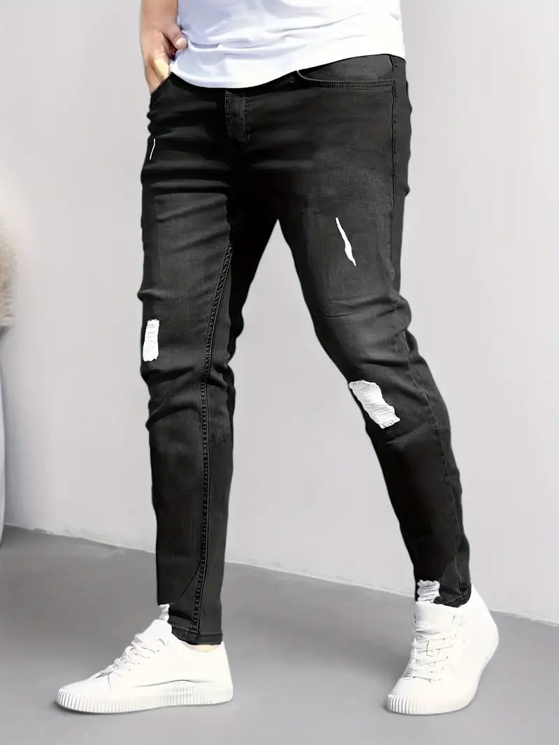 Röhrenjeans Frühjahr Trendy Risse Style
