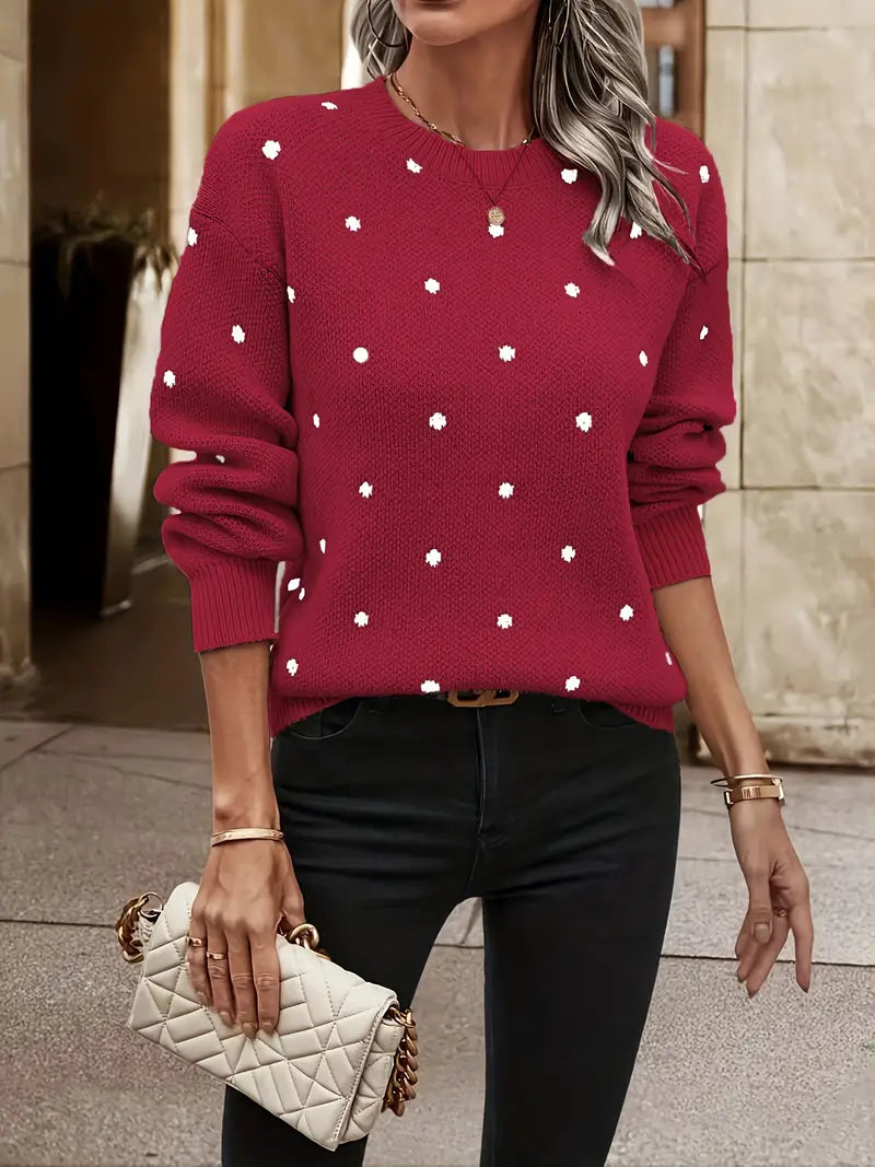 Stylischer Pullover mit Punktemuster