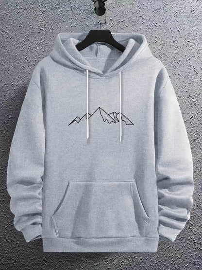 Herren Kapuzenpullover Berg Motiv Trendy