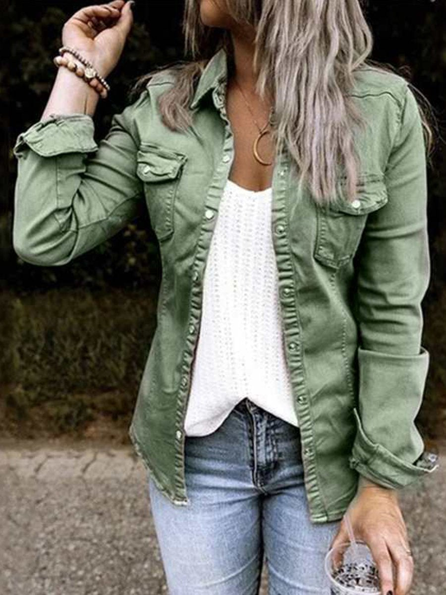 Vintage Denimjacke Trendy Frauen
