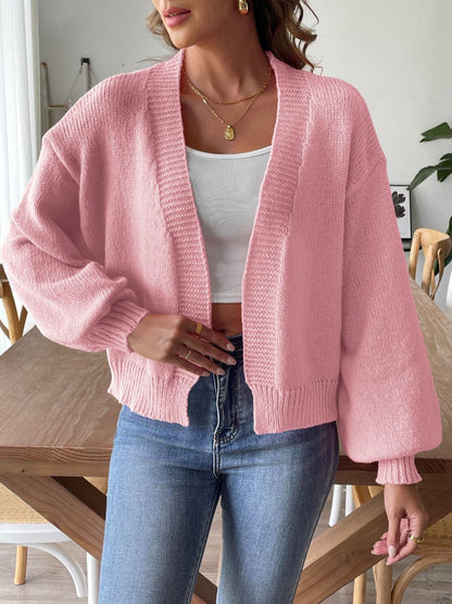 Elegante Strickjacke Damen Langärmlig Offen