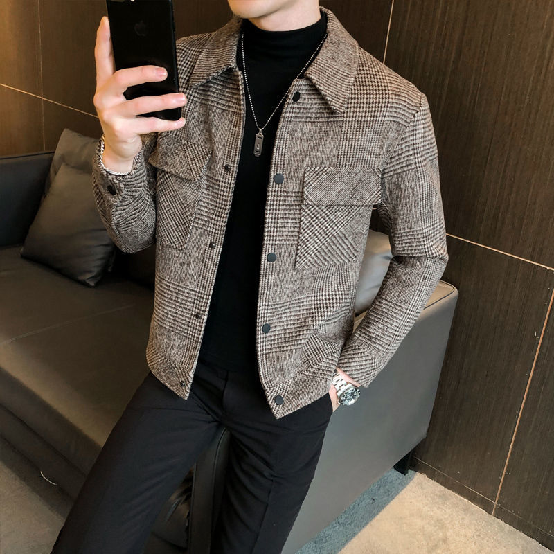 Herren Karo Hemdenjacke Modern