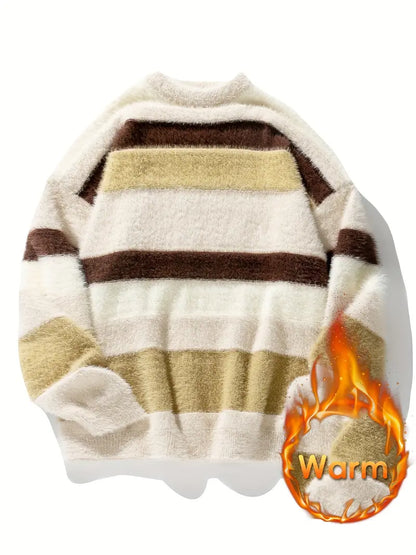 Bequemer Damen Pullover Streifen Design