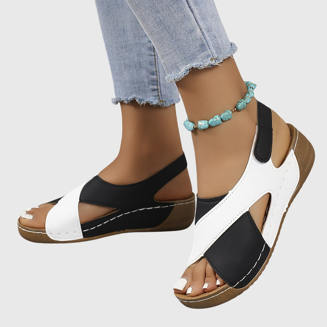 Damen Sandalen Offen Zwei-Farben Sommer