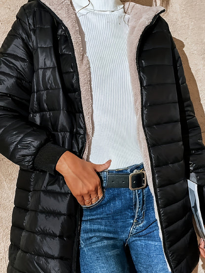 Warme Damenjacke Fleece gefüttert Reißverschluss