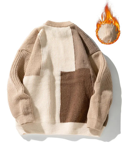 Lässiger Damen Pullover Modern Kontrast Farben - IdealeKleiden