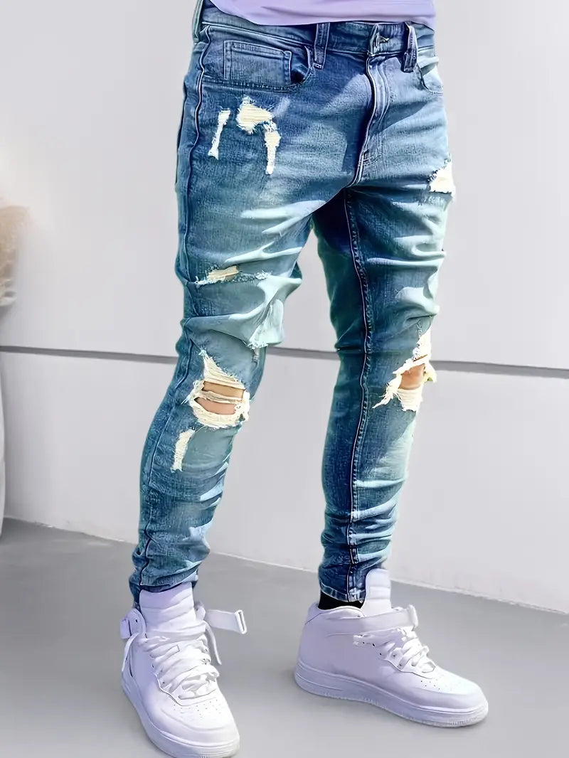 Herren Jeans Slim Fit Trendy Casual - IdealeKleiden