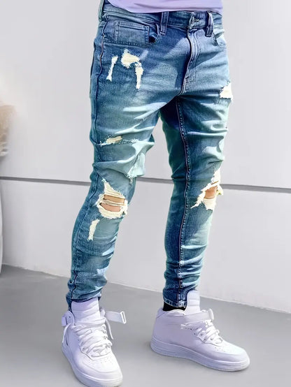 Herren Jeans Slim Fit Trendy Casual - IdealeKleiden