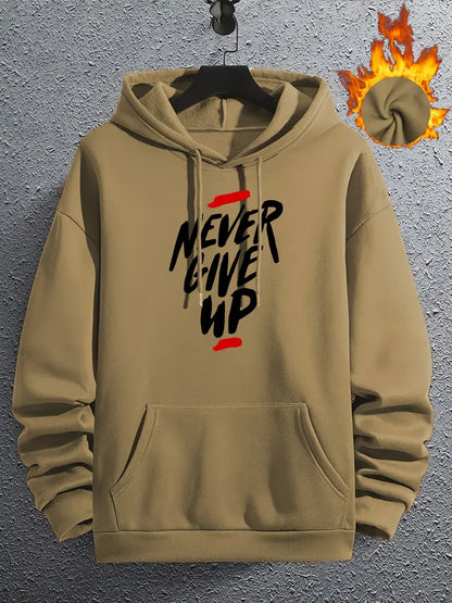 Motivations-Pullover für Männer Kapuze Grau
