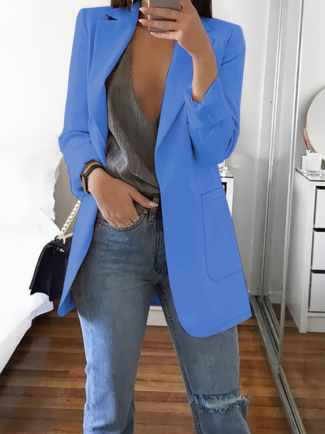Eleganter Damenblazer Lang Modern Business