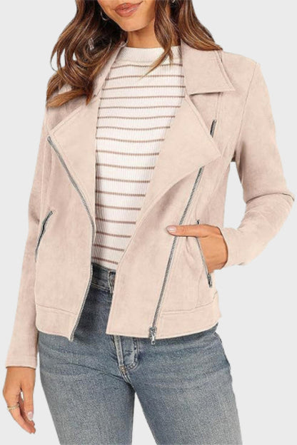 Lederjacke Damen Biker Style Kurz