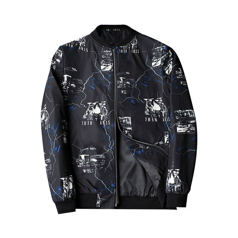 Stylische Herren Bomberjacke Abstrakt Design