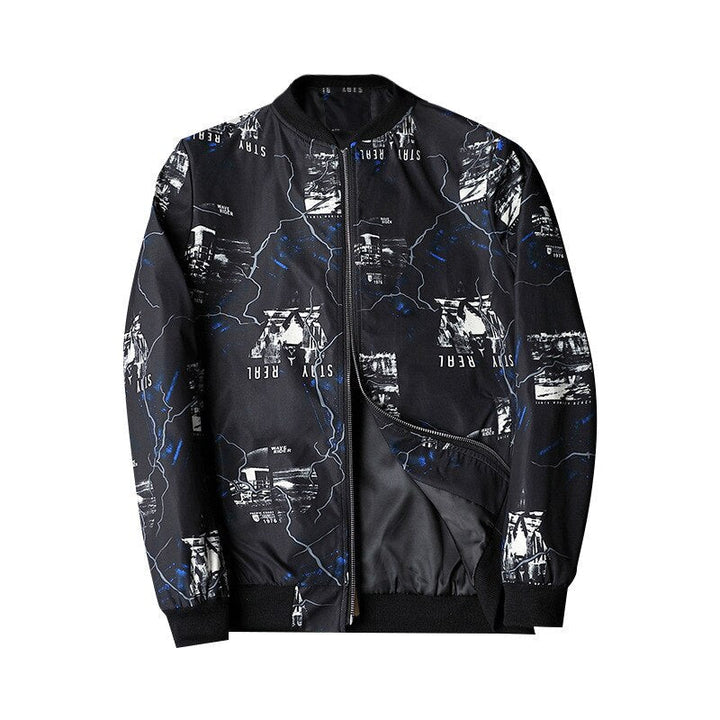 Stylische Herren Bomberjacke Abstrakt Design