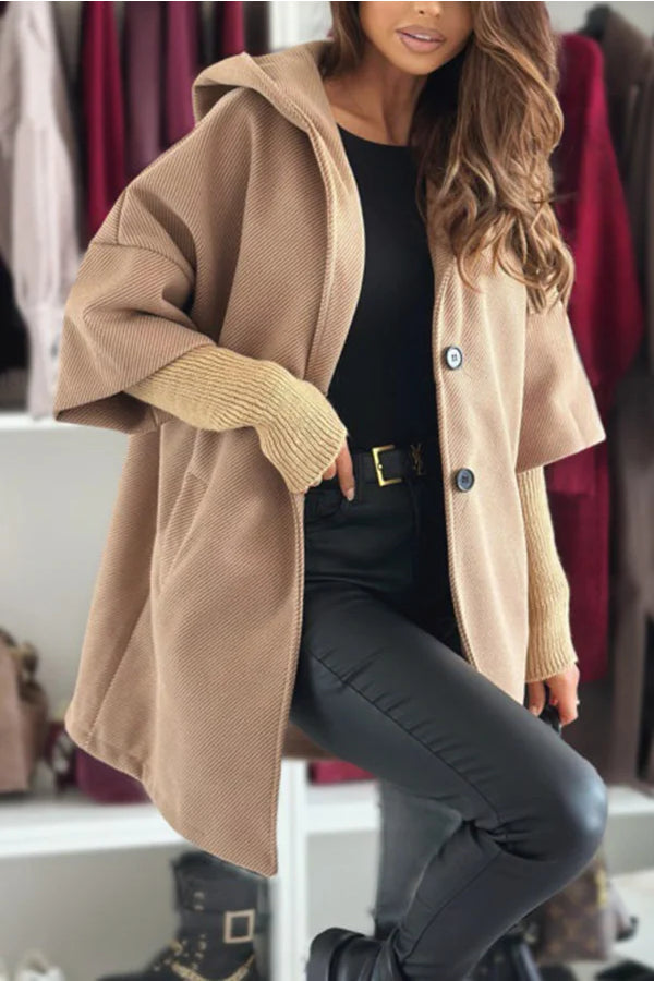 Kapuzenjacke Damen Lockere Fit Lange Ärmel