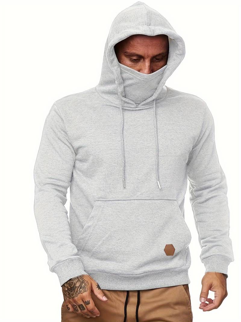 Trendiger Kapuzenpullover mit Maske für Männer - IdealeKleiden