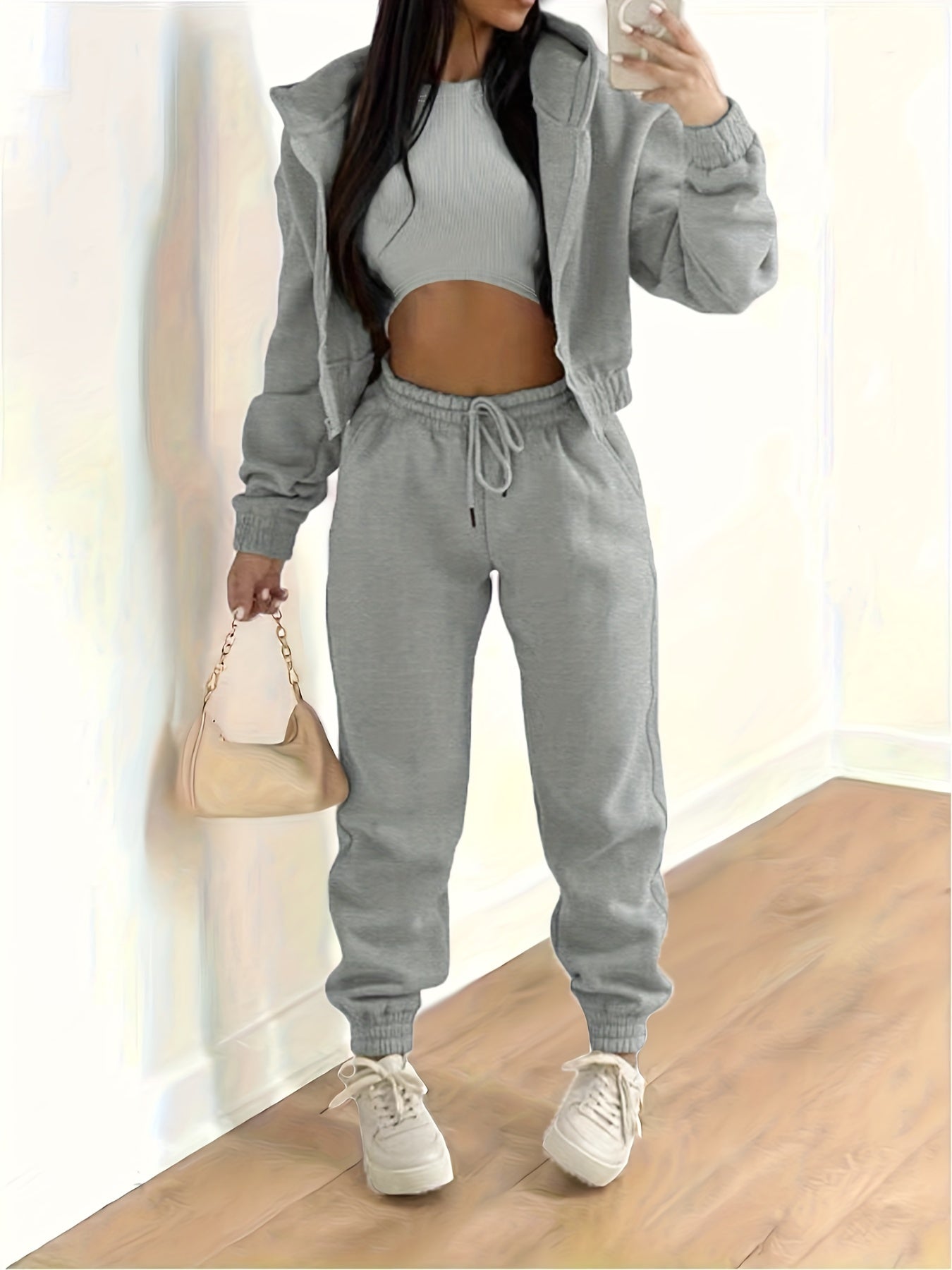 Komplette Sportbekleidung Set Kapuze Hose Top