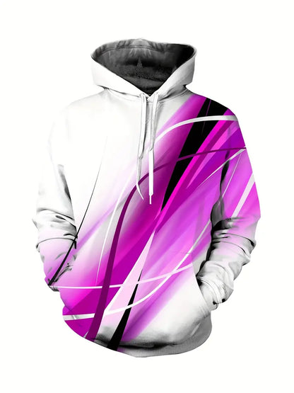 Herren Strickpullover Streifen Kapuze