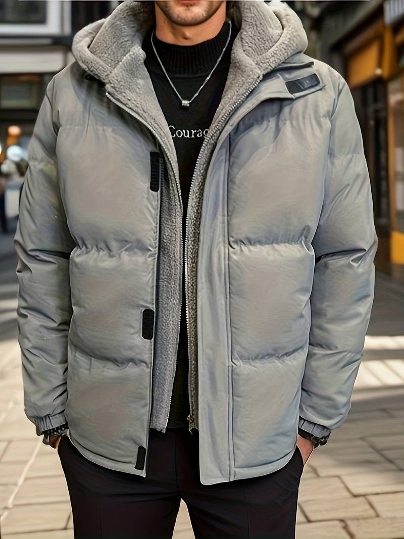 Herren Steppjacke Kapuze Warm Isoliert