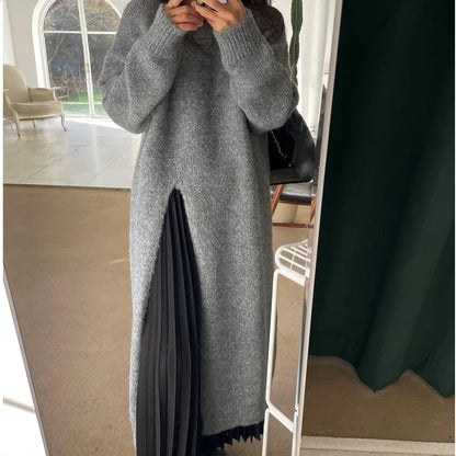 Stylisches Winter Strickkleid Lässig Chic - IdealeKleiden