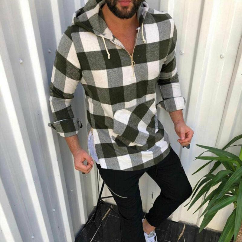 Herren Hoodie Karo Modern