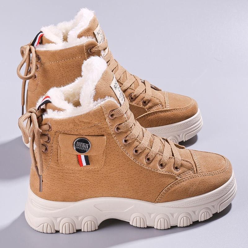 Frauenstiefel Fellgefüttert Warm Winter