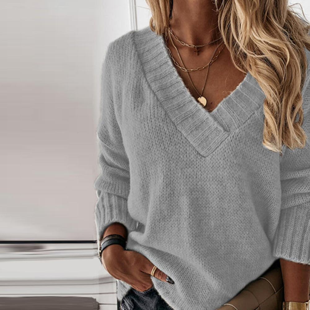 Damenschal Strickpullover V-Ausschnitt Elegent