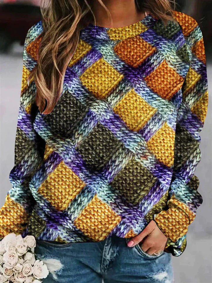 Stylisher Wollpullover mit lustigem Druck