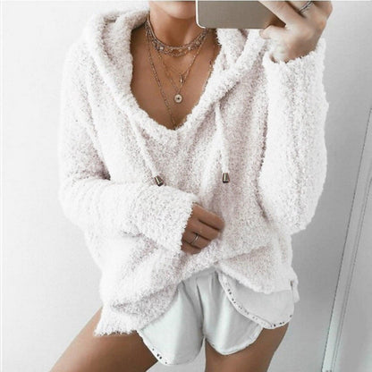Weiche Damen Hoodie Teddy Sweatjacke