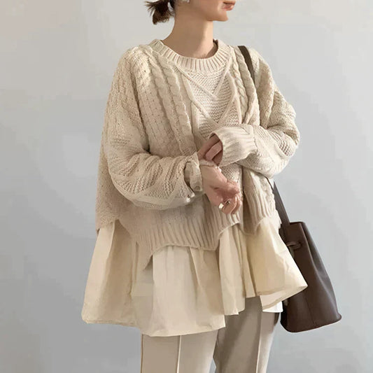 Damenschal Pullover Rundhals Weich - IdealeKleiden