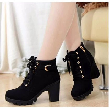 Herbst Stiefeletten Damen Schnürschuhe Modern