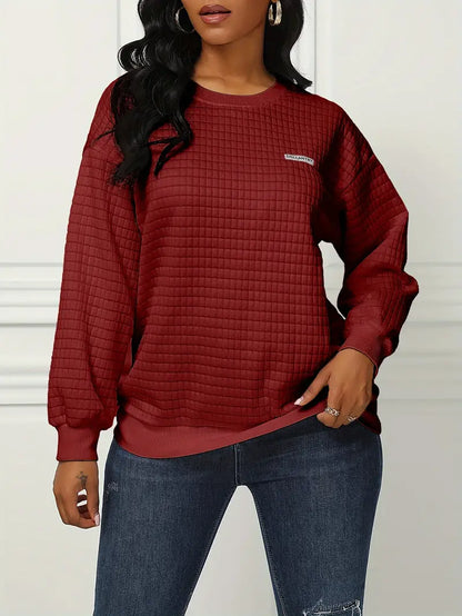 Olivia - Bequemer Waffelpullover Relaxed Fit