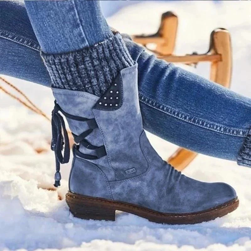 Modische Winterstiefeletten Zum Schnüren Elegant