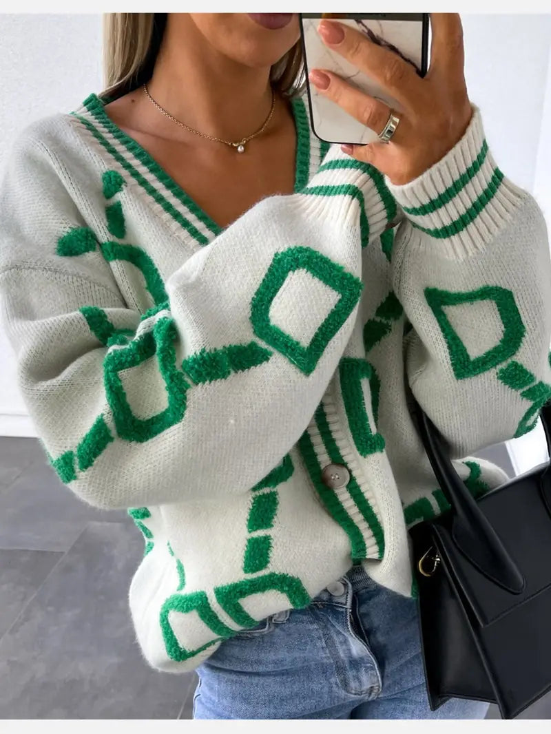 Frühjacksche Strickjacke V-Ausschnitt Damen