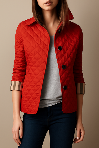 Modische Steppjacke mit Umschlagkragen