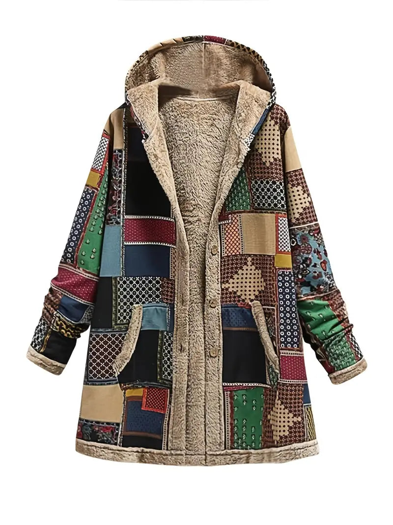 Retro Winterjacke Patchwork Style
