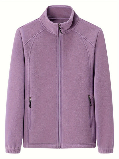 Damen Fleecejacke Warm Stehkragen Langärmlig